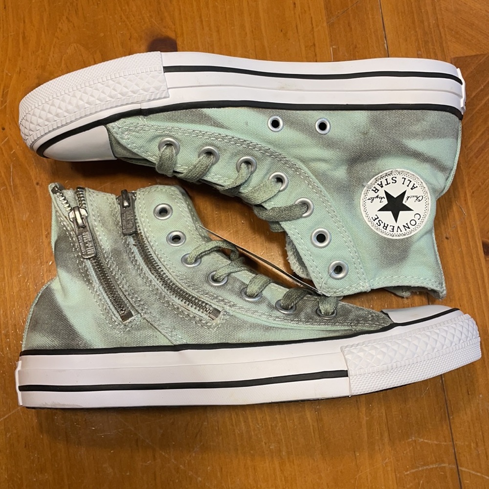 Women’s Converse Sneakers Chuck Taylor All Star Hi Dual Zip Mint Green Size 6